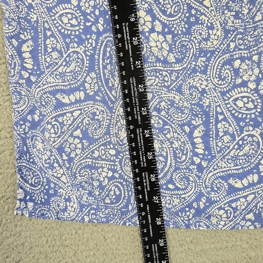 Carole Little Blue & White 3/4 Sleeve Linen Blend Embroidered Eyelet Shirt 1X - Picture 9 of 14